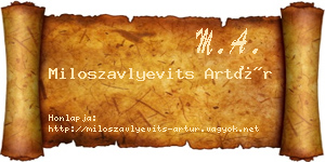 Miloszavlyevits Artúr névjegykártya